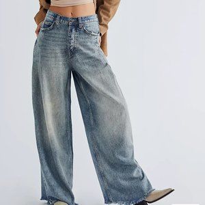 Free People Old West Slouchy Wide Leg Jeans